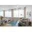 Blue Hand-Knotted Silk Horizon Woven Detail Solid Open Field Modern Contemporary Carpet Rug-1949464132