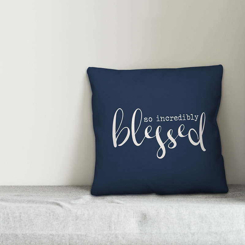  Housse de coussin carré et insert, Bleu marine, 16 po x 16 po