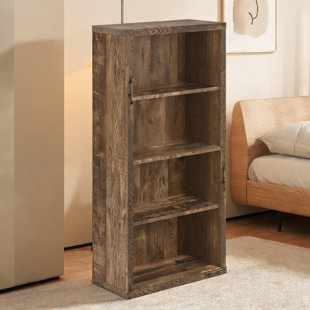 Bibliothèque contemporaine à 5 niveaux de 48 pouces avec étagère de rangement en stratifié brun moderne pour bureau et chambre à coucher