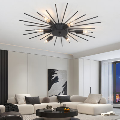 6 - Light 23.82" Dimmable Linear / Sputnik Flush Mount Lighting