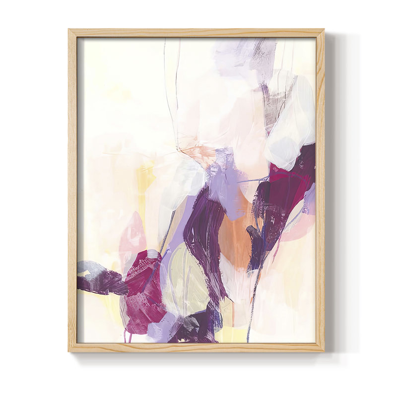 Impression polaire magenta polaire I - bois massif, H 11 po x l 9 po, Naturel
