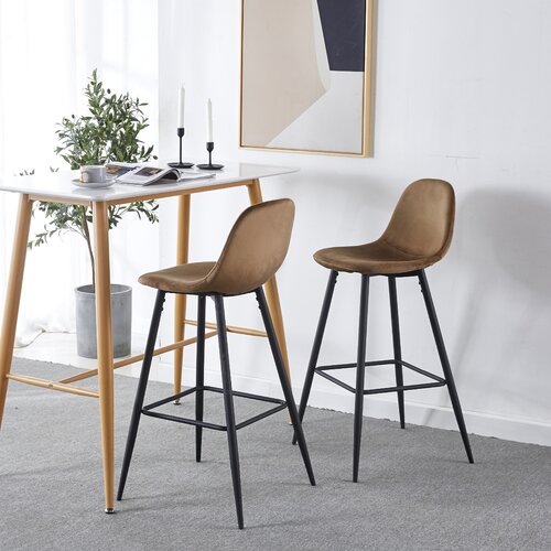 17 Stories Velvet Bar & Counter Stool | Wayfair