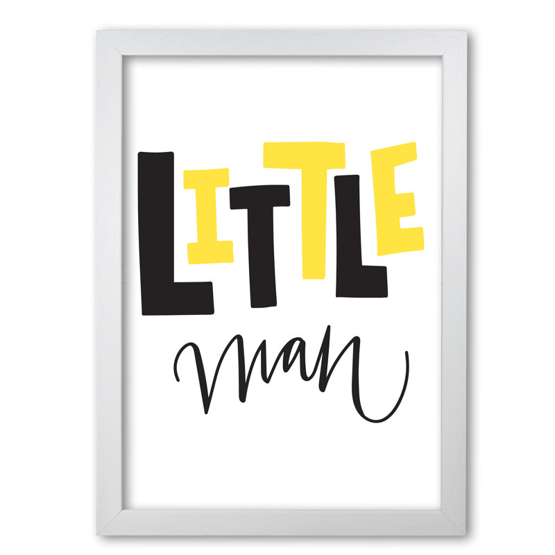 Little Man - Print, 60 cm H x 42 cm W x 5 cm D, White Grain Frame