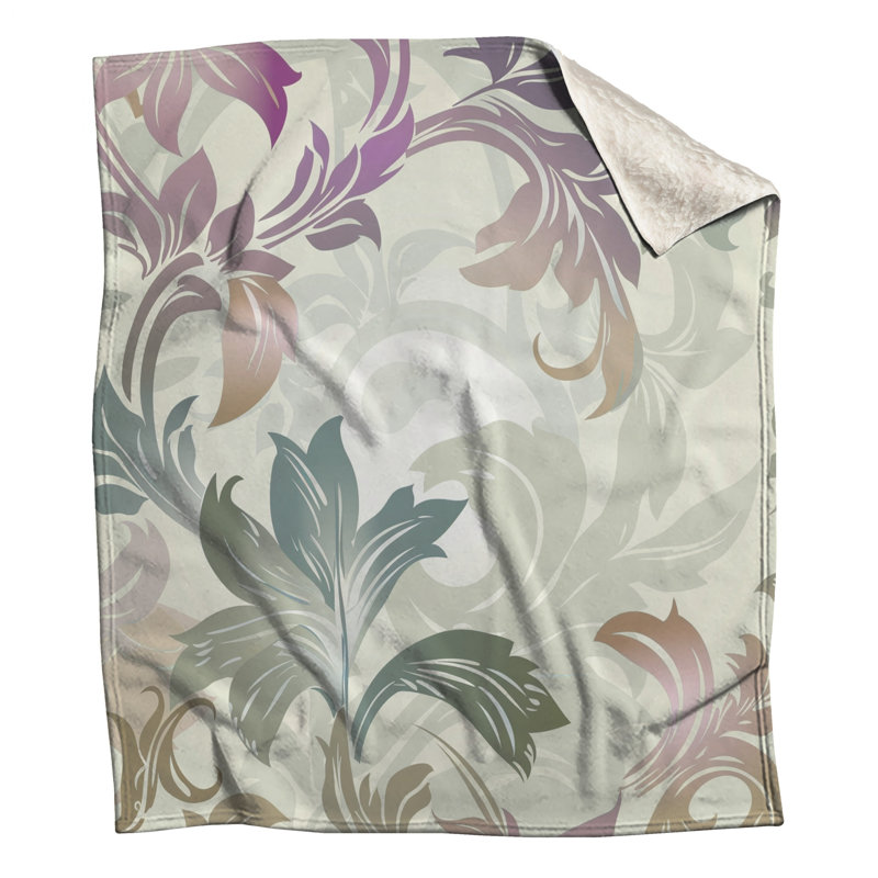 Floral Fleece Throw Blanket - Pattern Throws for Sofas or Beds, 68in W x 80in H