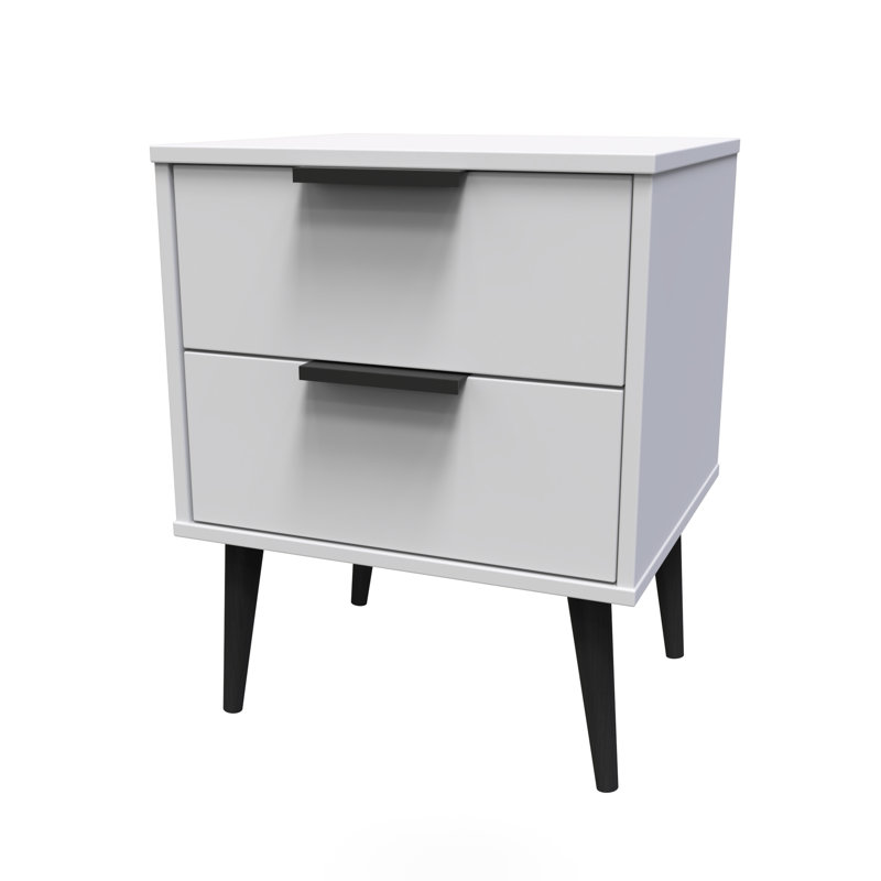 Turah 45cm W Manufactured Wood Bedside Table, Grey Matt
