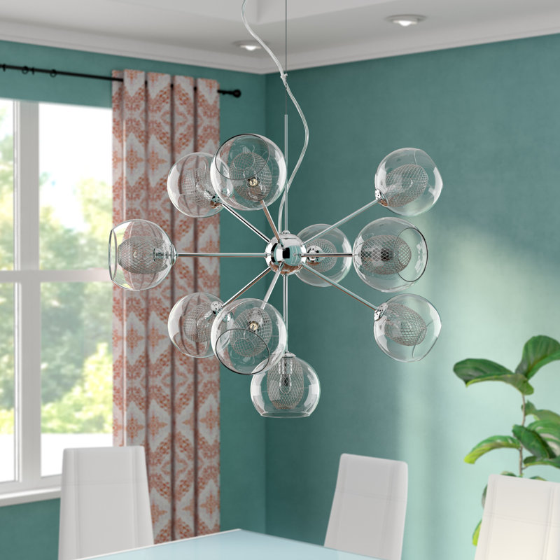 Dayton 10 - Light Steel Dimmable Sputnik Sphere Chandelier