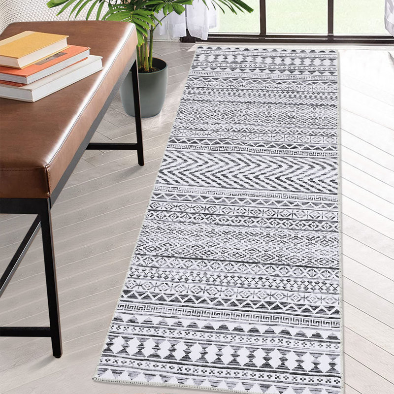 Karelia Washable Geometric Indoor Rug, Runner 2' x 10'