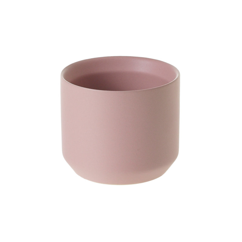 Pink Handmade Ceramic Round Planter Pot, 6.75"