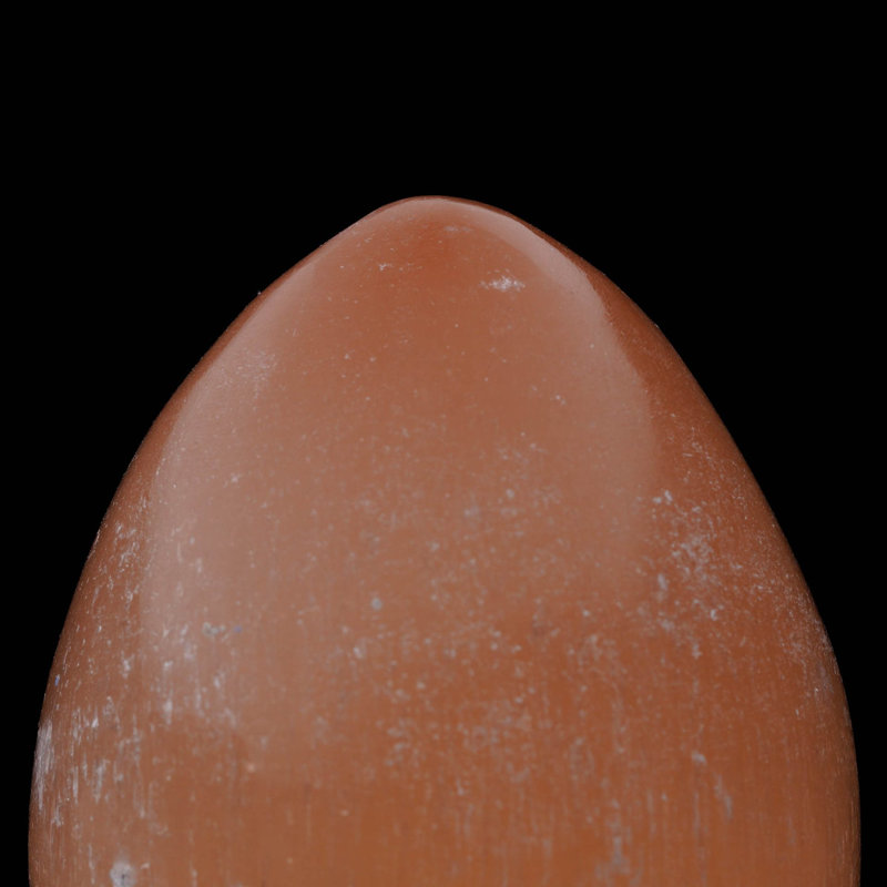 Hand-Carved Orange Selenite Egg From Morocco