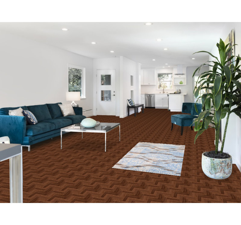 Tapis moderne abstrait à rayures All-Over 3 x 5