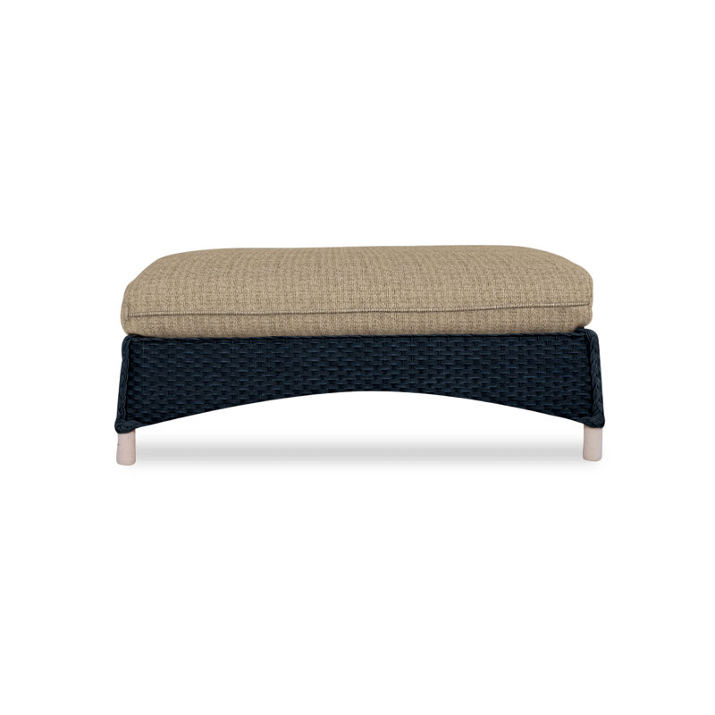 Mandalay Outdoor Ottoman, Callen Celadon, Ebony