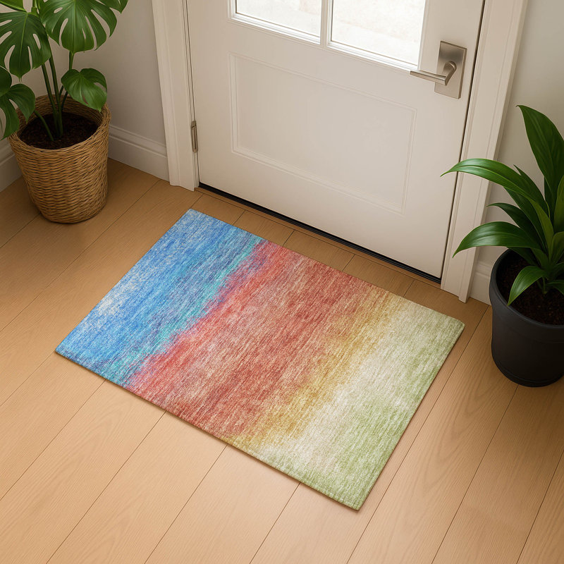 Tapis dégradé de qualité supérieure lavable à la machine Ariel, Rectangle 1 pi 8 po x 2 pi 6 po