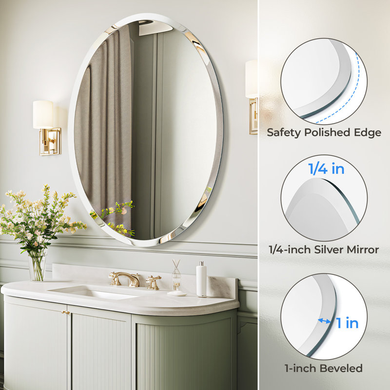 Miroir de salle de bain Elegant, H 36 po x l 24 po