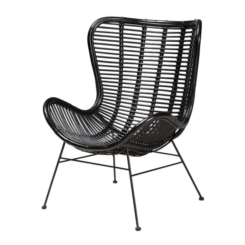 Aleeka Upholstered Accent Chair, Black