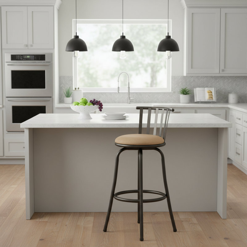 Swivel Counter Stools BarStool Upholstered Seat Includes 24" & 29" Legs Adjustable Height for Kitchen Island Bars and office