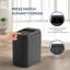 Poubelle à capteur de mouvement avec roulettes ELLO & ALLO 8 gallons, poubelle automatique en acier inoxydable avec couvercle coulissant, fermeture mains libres sans contact, noir-122579472-122579471