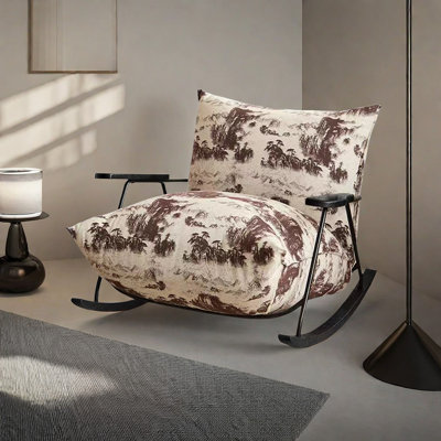 Fauteuil à bascule rétro italien simple décontracté