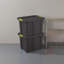 Paquet de 6 bacs de rangement en plastique robustes de 18 gallons avec couvercles verrouillables et bacs polyvalents empilables