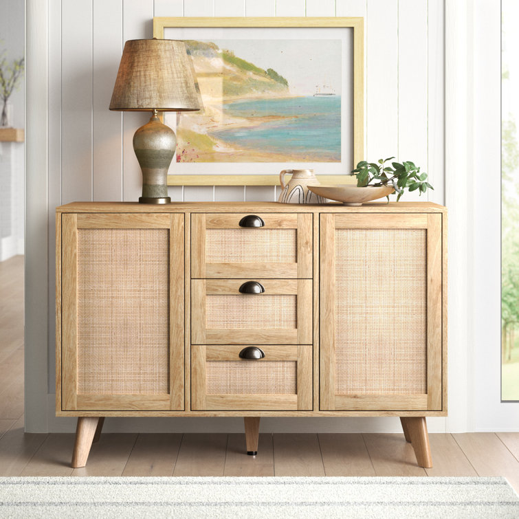 Atwood 3 - Drawer 2 - Door Accent Nature Rattan Cabinet
