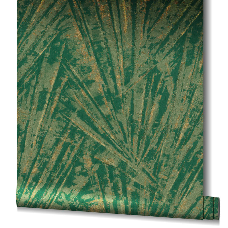 Evelina 10.05m x 70cm Textured Wallpaper Roll, Green