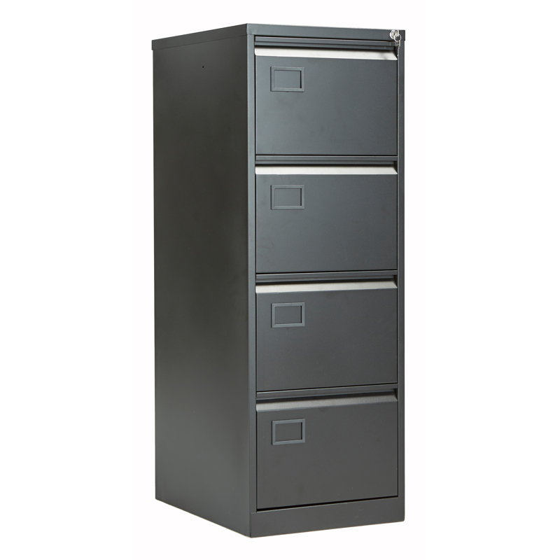 47cm Wide 4 -Drawer Steel File Cabinet, Black