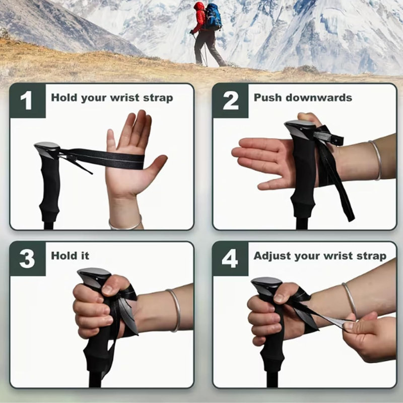 Foldable Hiking Walking Telescopic Trekking Pole 2 Pack