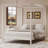 Solid Wood King Size Canopy Bed Frame with Four Poster Support, No Box Spring Needed, Elegant White Finish