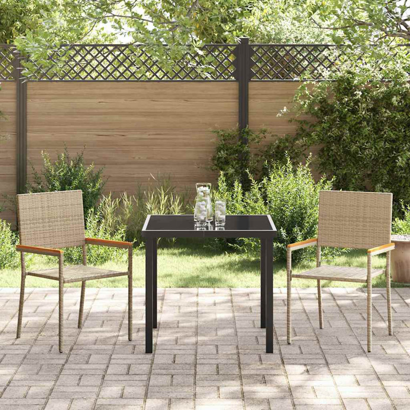 3 Piece Garden Dining Set, Beige