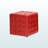 Bijou Set of 2 Cube Ottomans with Faux Leather Upholstered in Red, 14.6" H X 14" W X 14" D-1124057306