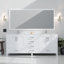 Meuble-lavabo double blanc 80 po X P 22 po D, plateau en marbre de culture et robinet-117978766