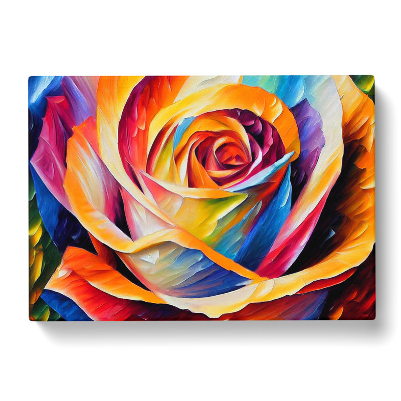 Rose Flower Painting Vol.5 Abstract - Wrapped Canvas, 35cm H x 50cm W x 3cm D