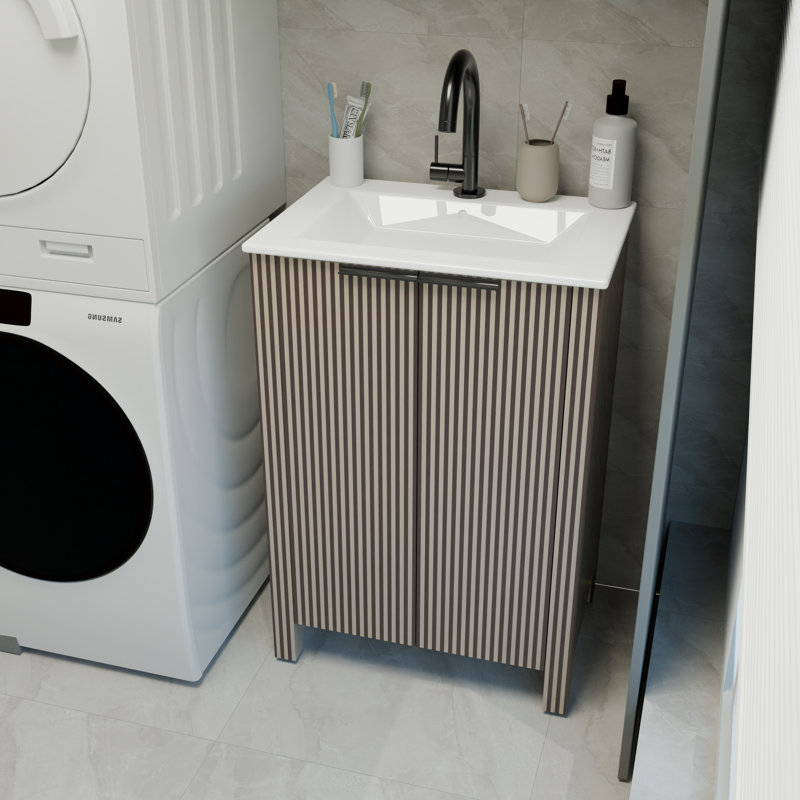 Meuble-lavabo simple 24 po avec lavabo en céramique, 30"