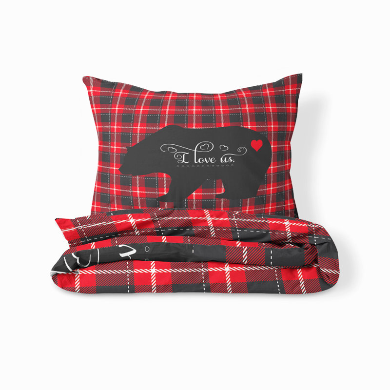 Ensemble de housse de couette I Love Us Bear, Housse de couette grand + 2 taies décoratives
