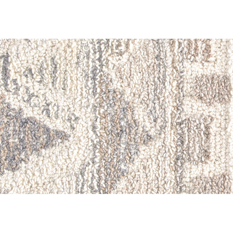 Tapis ivoire en laine Amirah, Rond 8 pi