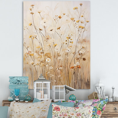 " Beige Wildflowers Garden Whispers VI "