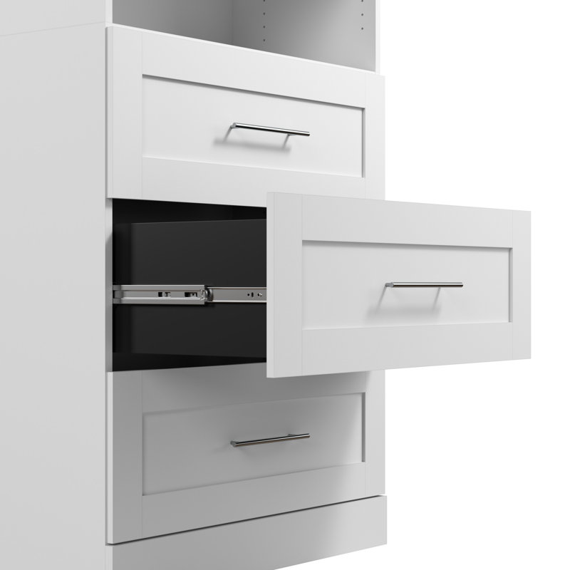 Système d'organisation de placard avec tiroirs Arlex 36W, blanc