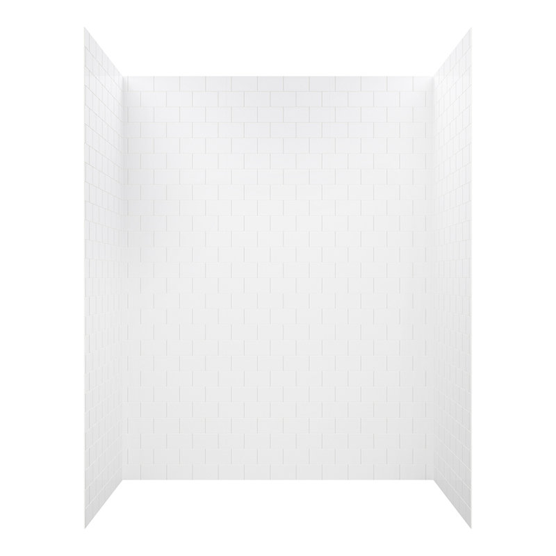 White Subway 60" x 32" x 78" Five Panel Alcove Shower Kit