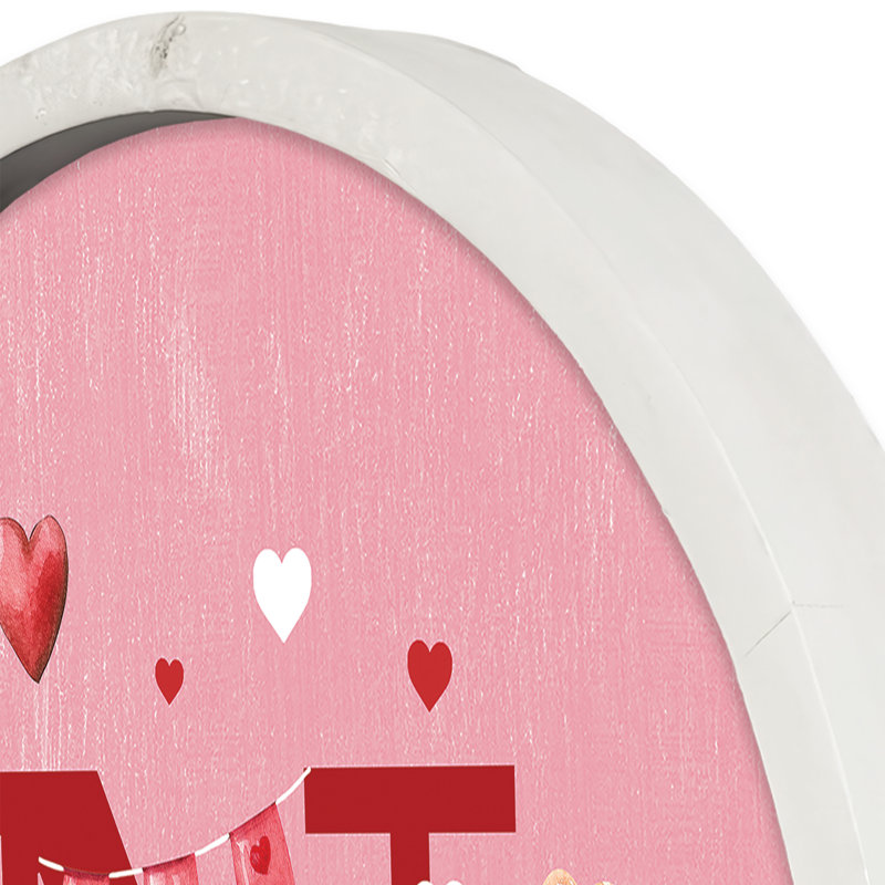 «Valentine Things Monogram - N Round», reproduction encadrée blanche