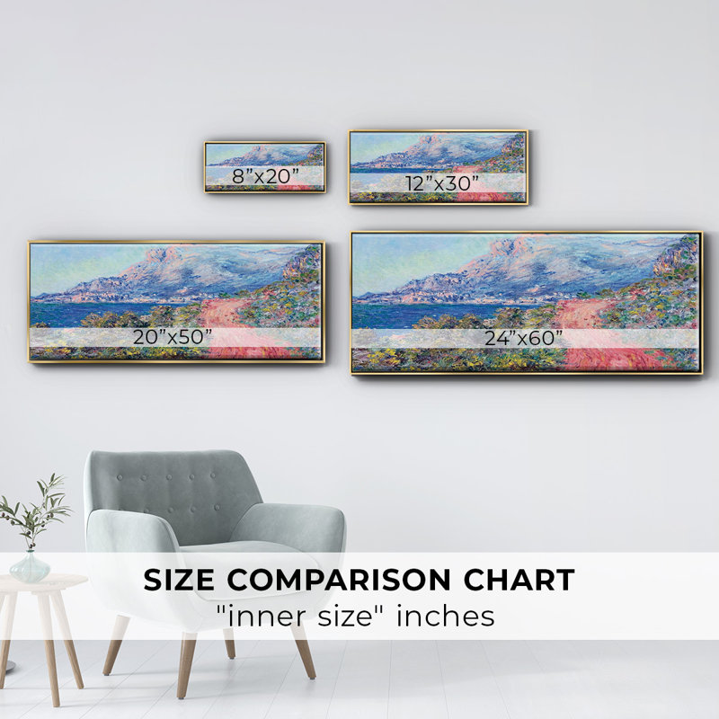 La route rouge près de Menton, 1884 - Toile encadrée
