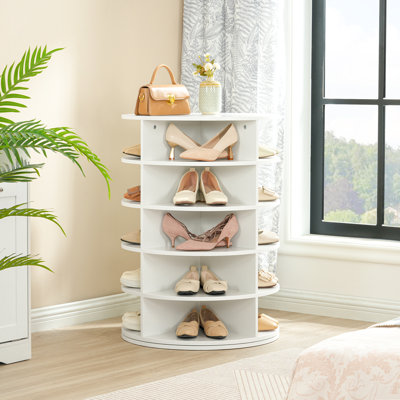 Yasmani 23.6" W 5-Tier Rotating Shoe Rack