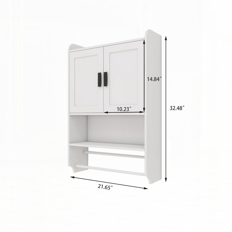 Armoire murale de salle de bain, Blanc