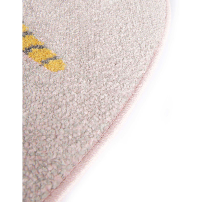 Machine Woven Polypropylene Plastic Rug, Round 5'3"