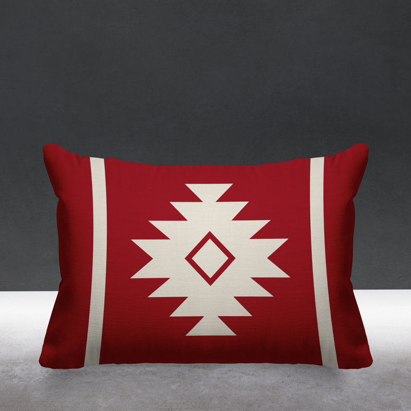 Coussin décoratif intérieur / extérieur Wapi Southwestern, Rouge