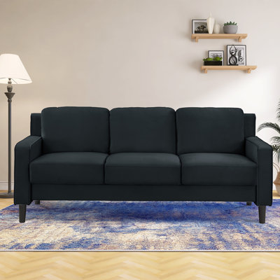 Mialacs 77.162" Velvet Square Arm Sofa