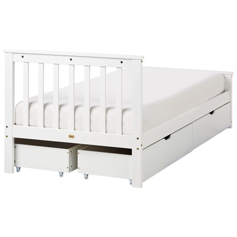 Abdurahmon Storage Bed, European Single (90 x 200 cm), White