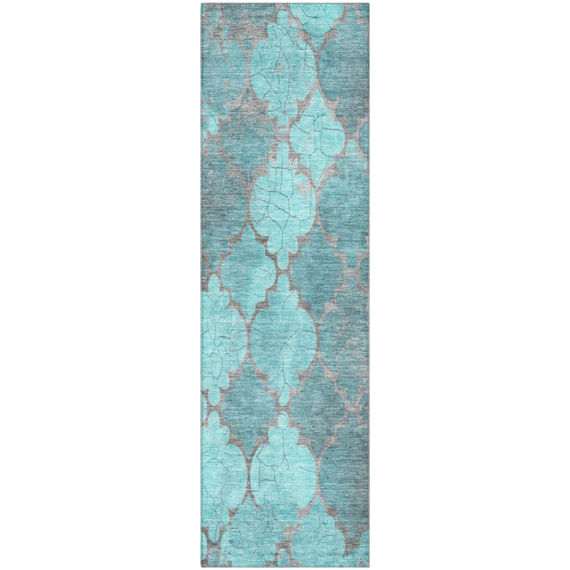 Premium Machine Washable Otte AMF1784 Damask Rug, Runner 2'3" x 7'6"