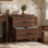 Classeur latéral à 2 tiroirs Farmhouse, organisateur de rangement de bureau rétro brun, brun