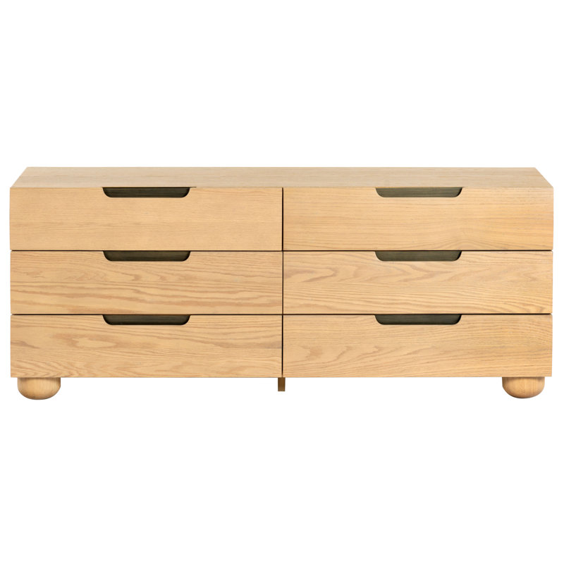 Beethoven Wood 6 Drawer Dresser, Natural