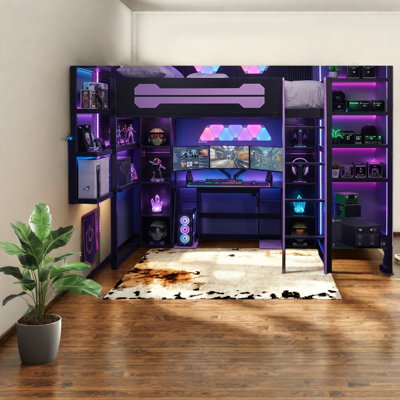 Lits multifonctionnels avec rangement, loft moderne en bois aggloméré pour la maison