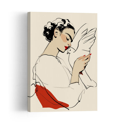 Dove Embrace Modern Bird Wall Art Print